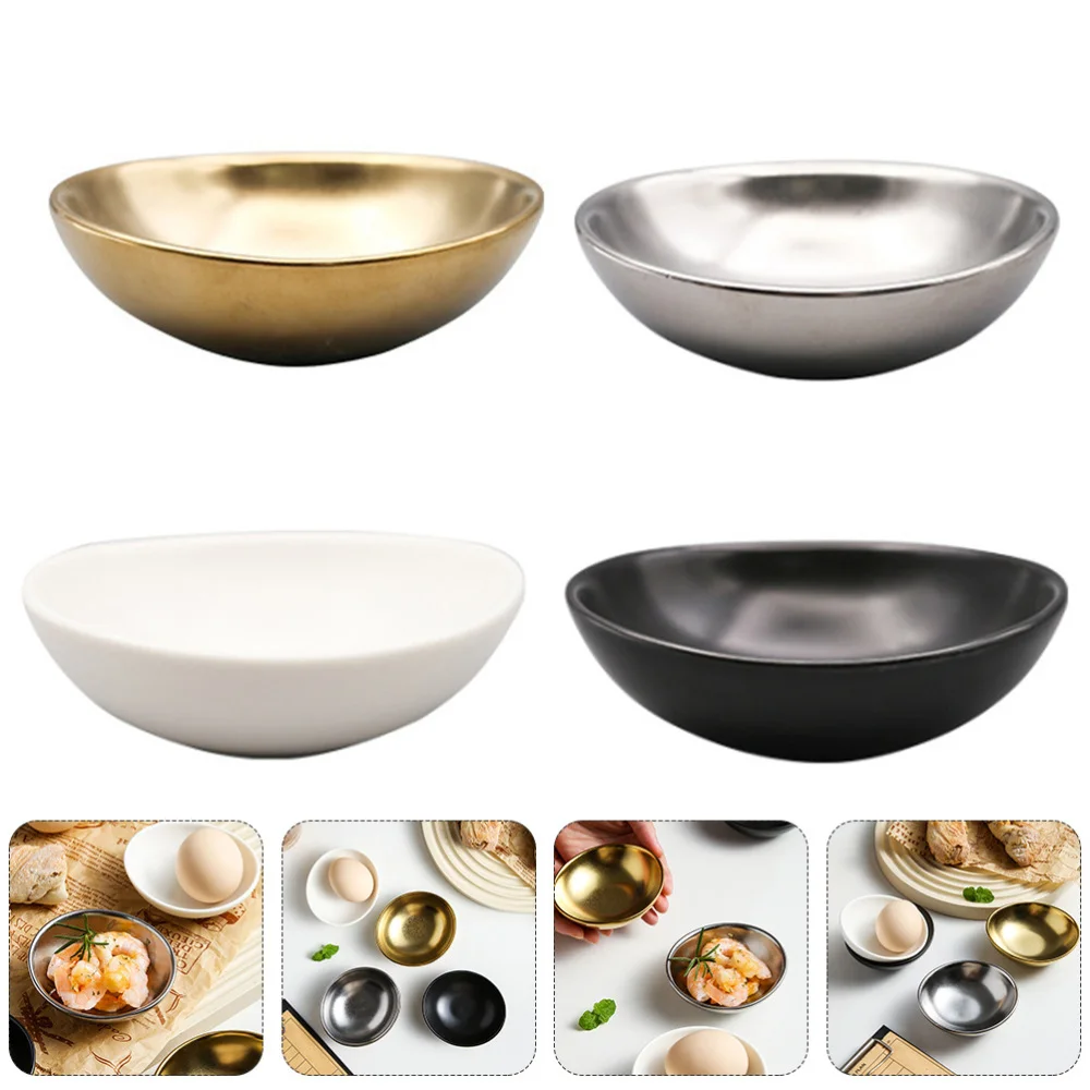 4 шт. керамические тарелки для приправ соус уксус посуда (разные цвета)|Блюдца и