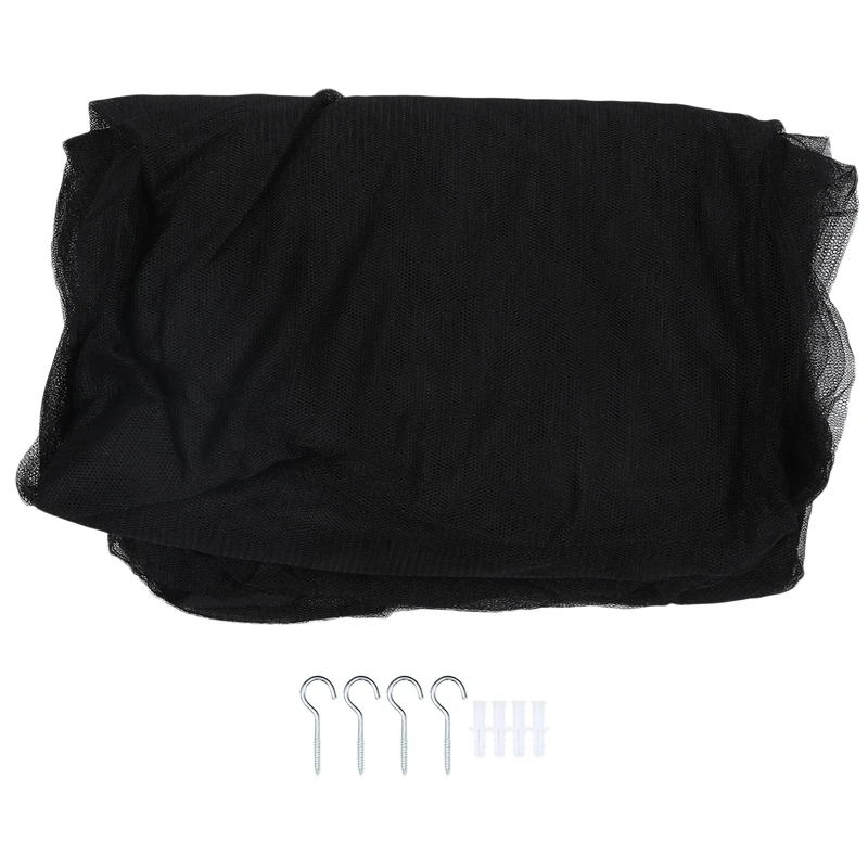 4-Corner Bed Netting Canopy Mosquito Net for Queen/King Sized 190*210*240cm (Black) | Дом и сад