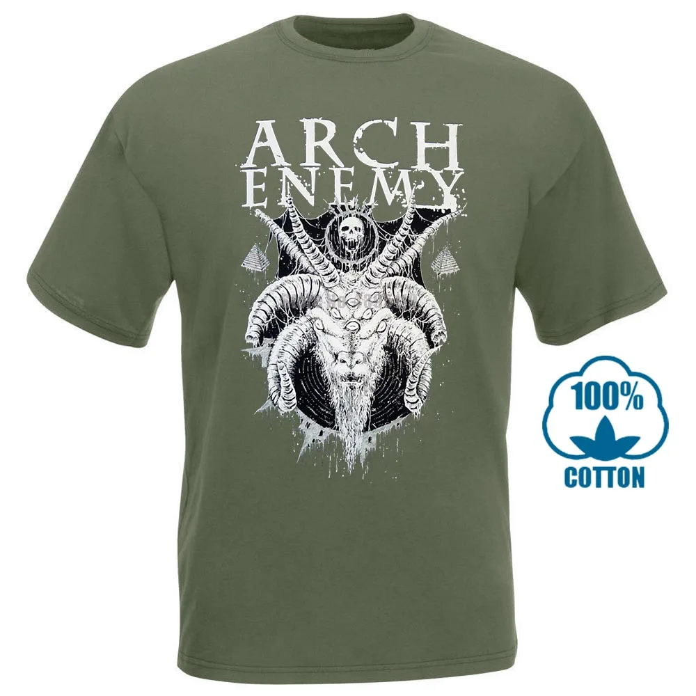 Армейский зеленый Arch Enemy рогатая Коза рубашка s m l Xl Xxl Officl Death Metal футболка Группа Футболка - Цвет: Армейский зеленый