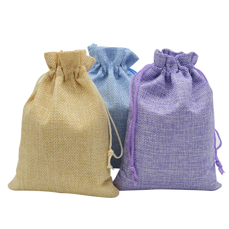 

50pcs Vintage Natural Burlap Hessia Gift Candy Bags Wedding Party Favor Pouch Birthday Supplies Drawstrings Jute Gift Bags