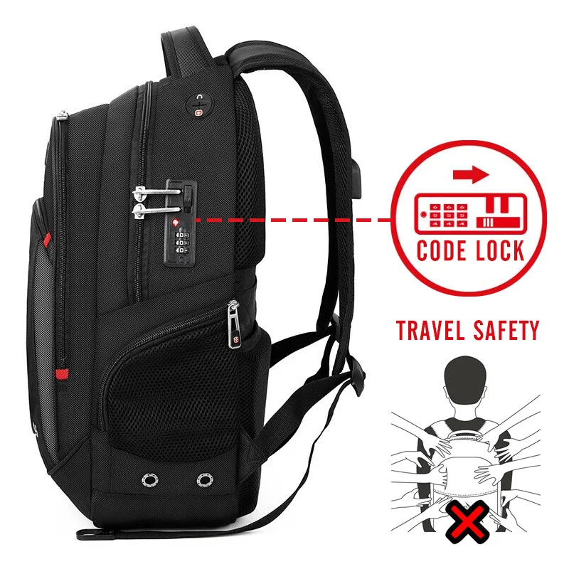 Нейлоновый мужской рюкзак с защитой от кражи для ноутбука 15 6 дюйма Вместительная