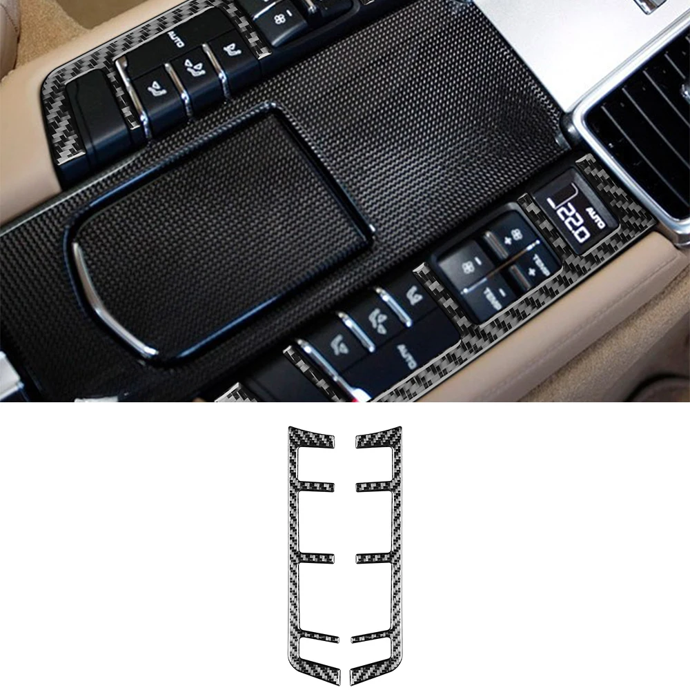 

for Panamera 2010-2016 Back Row Function Button Frame Decoration Cover Sticker Decal Trim Car Interior Accessories Carbon Fiber