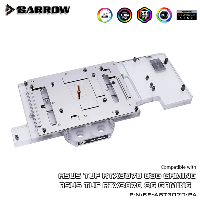 

Barrow GPU Water Block For ASUS TUF RTX 3070 08G Gaming, GPU Cooler Full Covered Video Card Radiator 5V ARGB, BS-AST3070-PA