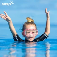 copozz underwater scuba diving mask and snorkel anti fog goggles glasses diving swimming easy breath tube set for kids children