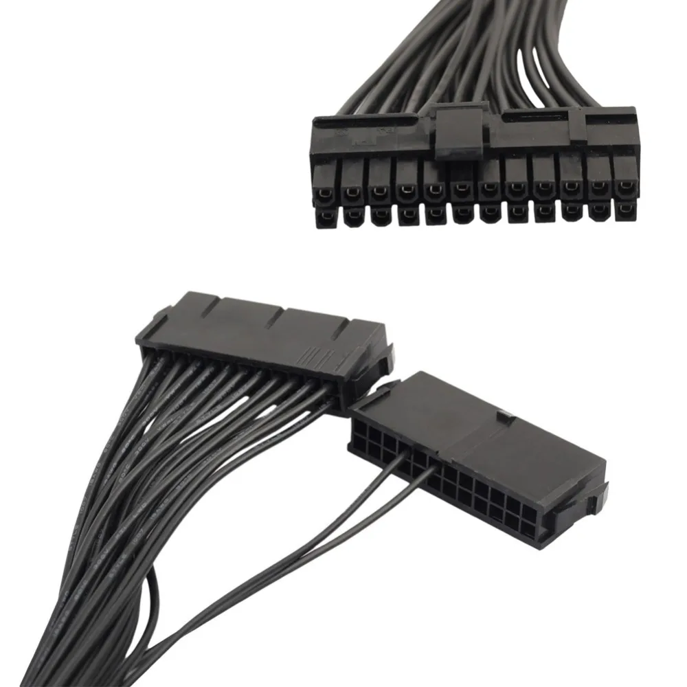 LWT63 66 30 см 24 Pin двойной блок питания Удлинитель для компьютерный адаптер Кабельный