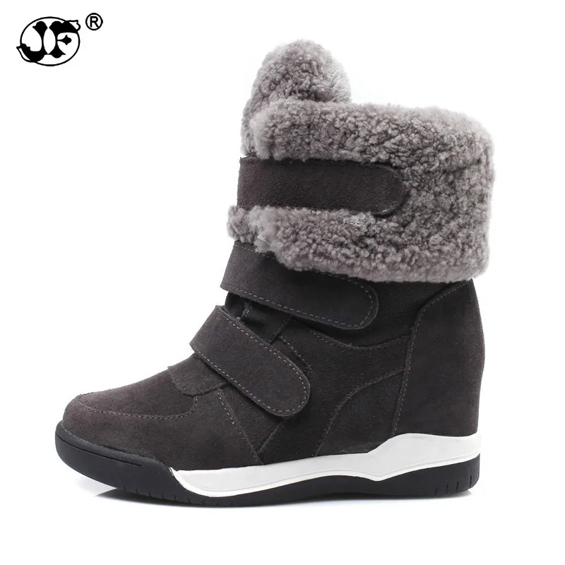 Модель 2019 года зимняя модная женская обувь на танкетке в стиле пэчворк из