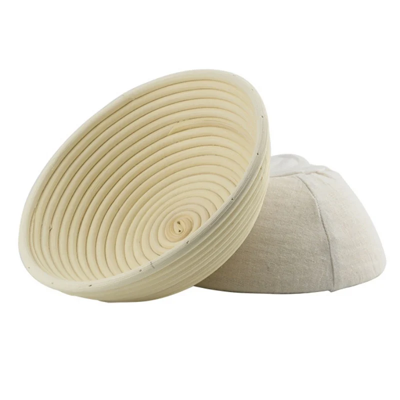 

s Bread Round Rattan Bowl Rattan Bread Basket Bread Fermentation Basket With Cloth Cover 23X8cm