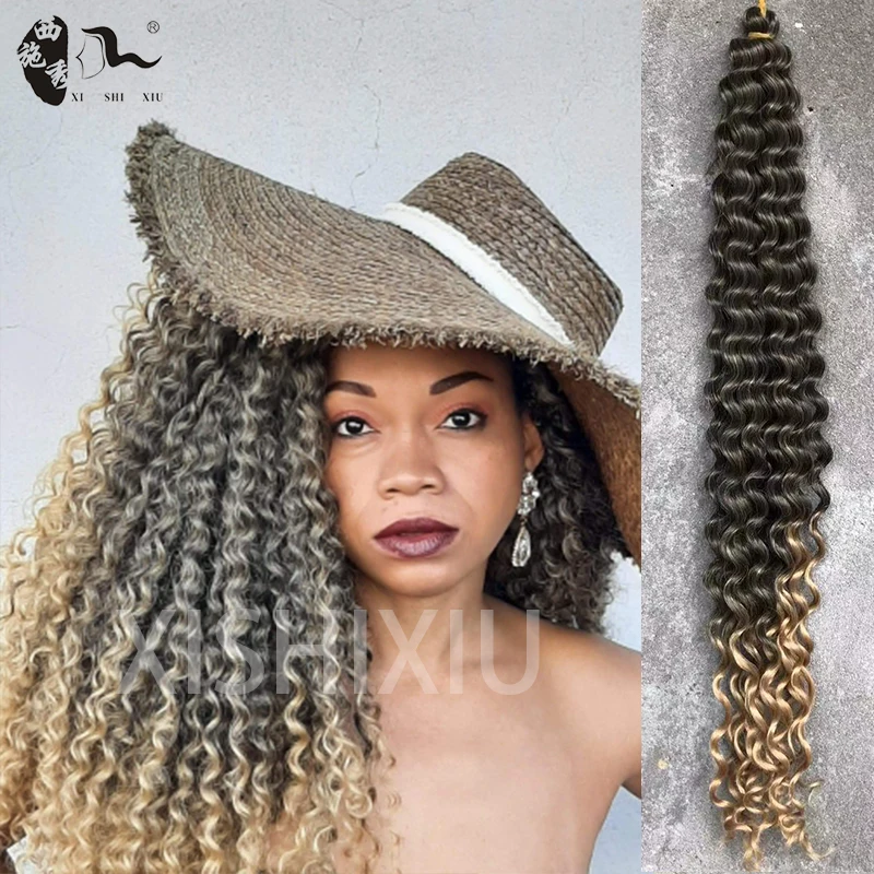 Synthetic Freetress Deep Twist Crochet Braids African Omber Burg Braiding Hair Extensions For Black Women 22inch XISHIXIUHAIR