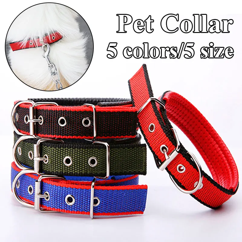

Solid Dog Collars Nylon Dog Collar For Small Medium Large Dogs Teddy Bulldog Beagle Adjustable Dog Collar Pet Neck Pet Supplies