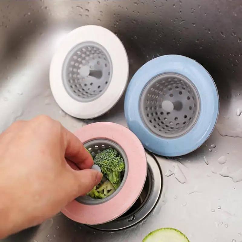

1pcs Bathroom Sink Strainer Creative Water Stopper Sink Water Filter Plug Kitchen Sink Accessories Round Shape Kitchen Tools