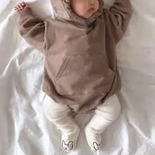 Milangel-body de terciopelo con orejas de oso para bebé, Sudadera con capucha, sin medias, otoño, 2022