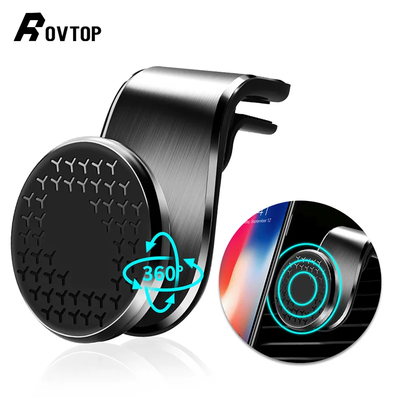 Металлический магнитный автомобильный держатель для телефона Rovtop