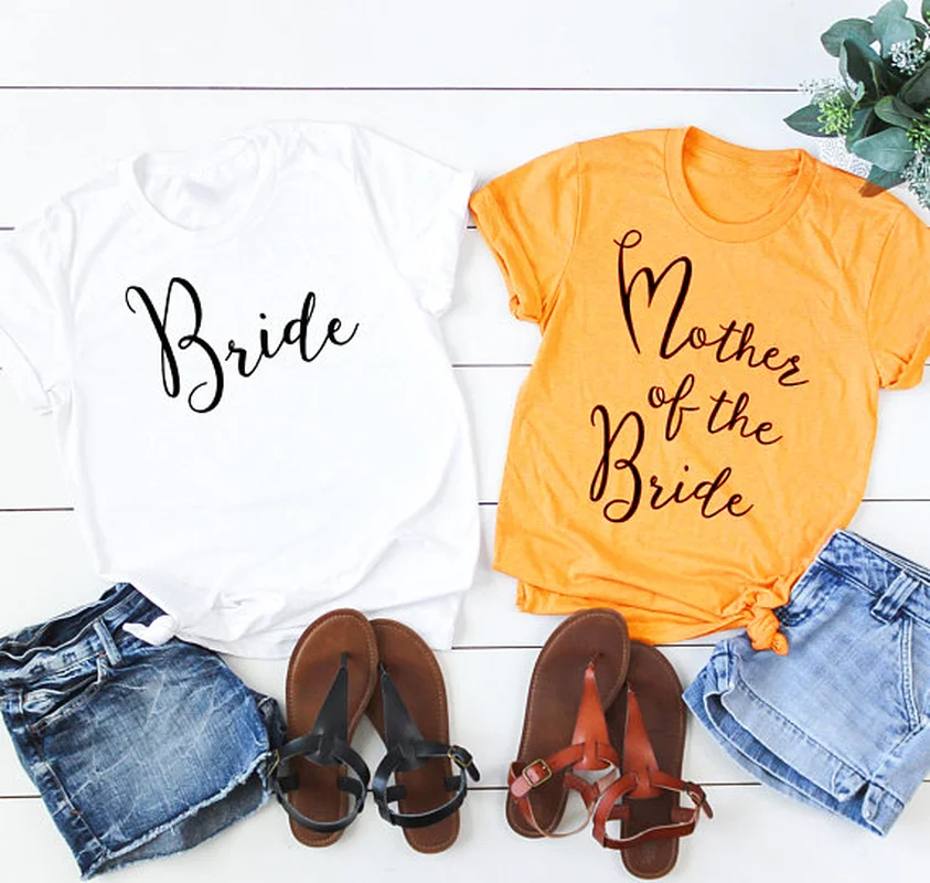 Модные Симпатичные хлопковые подарочные футболки топы для подружки невесты