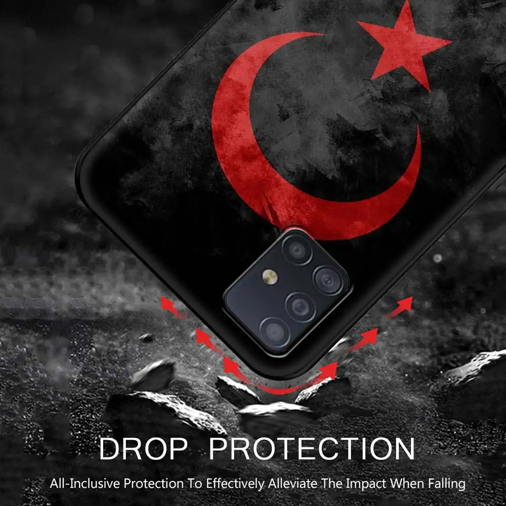 

Phone Case for Samsung Galaxy A51 A71 A70 A50 A40 A20s A30 A10s A20e A10 A02s A01 Silicon Back Cover Turkish flag