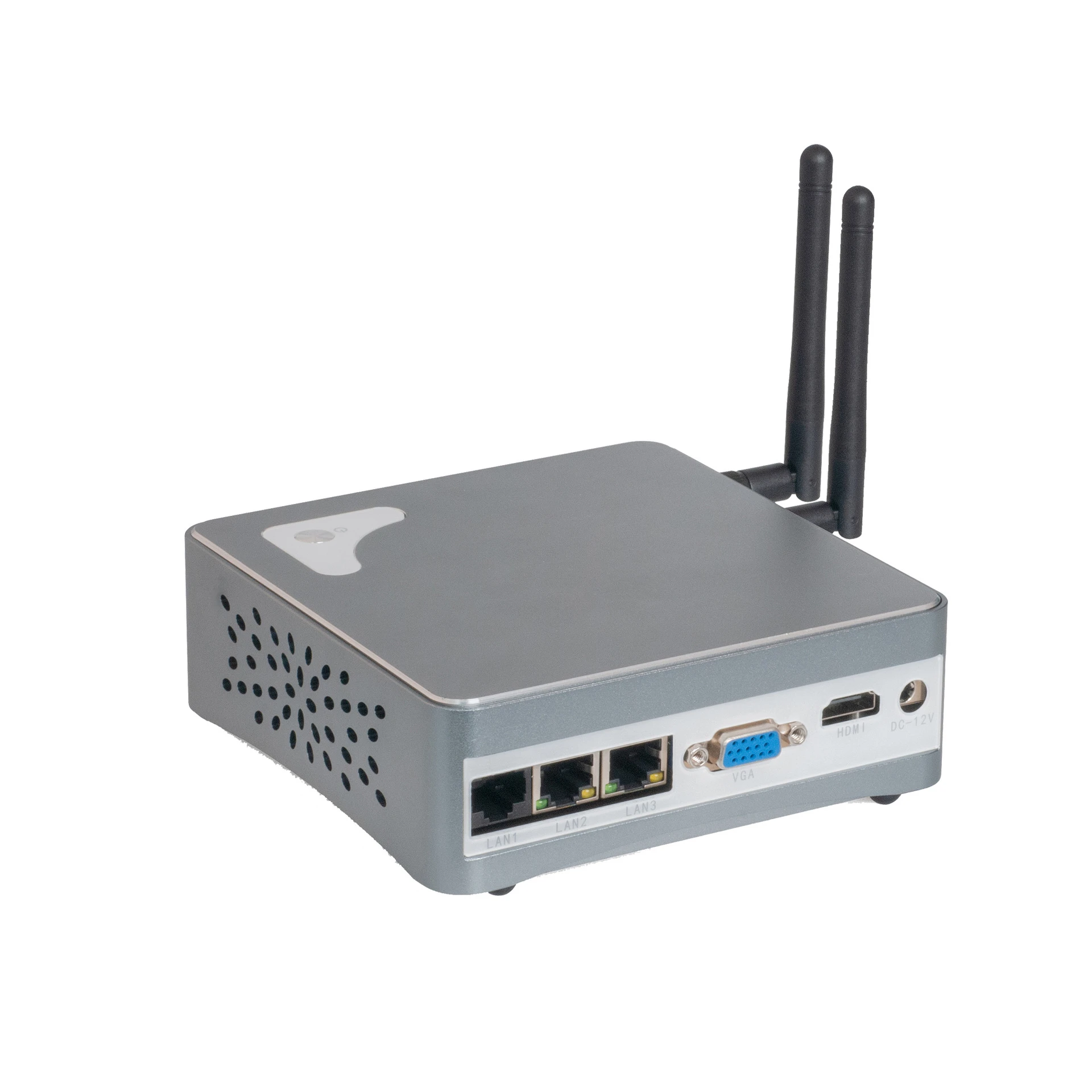 

Intel Core i3 CJ1900 Fanless Mini PC Support Windows Linux 300M WiFi Gigabit Ethernet VGA HDMI-compatible LAN1,LAN2,RJ-45COM
