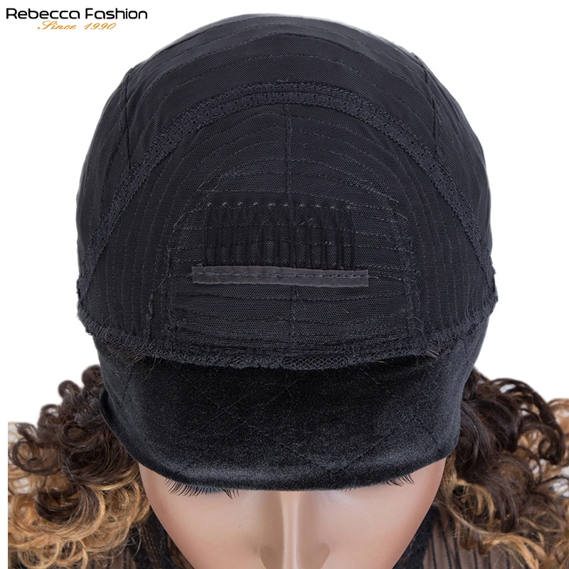 

Glueless Wig Deep Wave Headband Wig Human Hair For Women Brazilian Remy Full Machine Made Wig Rebecca Half Wig Ombre Blond Wig