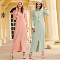 islamic hooded abaya peignoir dubai muslim hijab dress female abaya saudi islamic clothing robe djellaba femme muslim f1050w