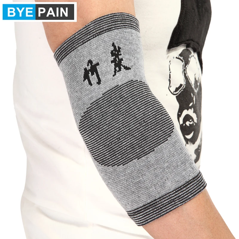 1 пара BYEPAIN рукав локоть бамбуковый уголь компрессионный опора для Tendonitis гольфы и