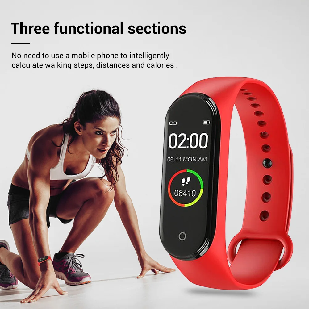 Давление M4 Смарт Часы Спорт Группа крови монитор браслет SmartWatch IP67 для мужчин