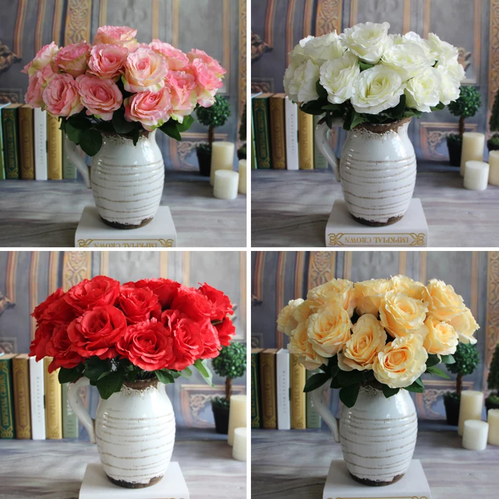 7 ветви Весенняя искусственный Шелковый цветок роза цветы кафе Настольный