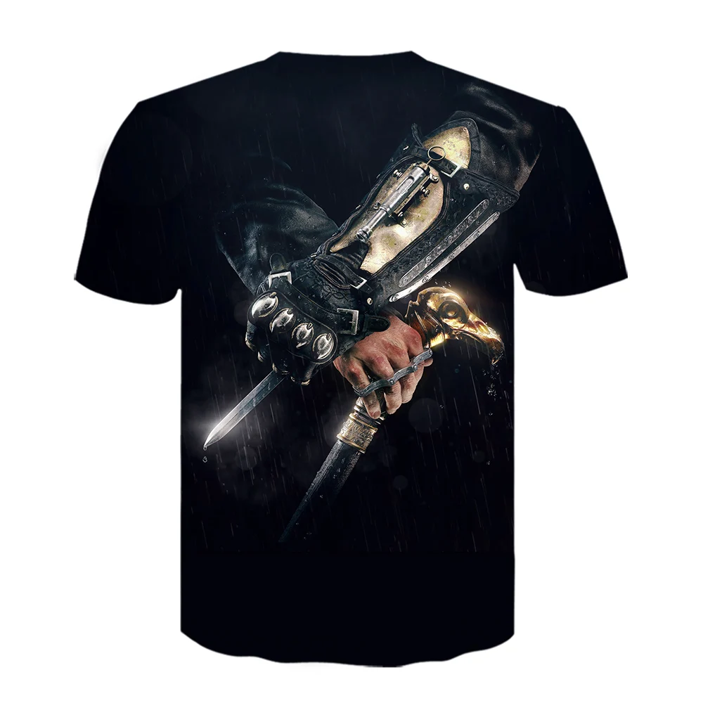 Повседневная мужская Assassins Creed футболка Веселая футболка с короткими рукавами с 3D принтом летние футболки в стиле хип-хоп белая рубашка мужские рубашки