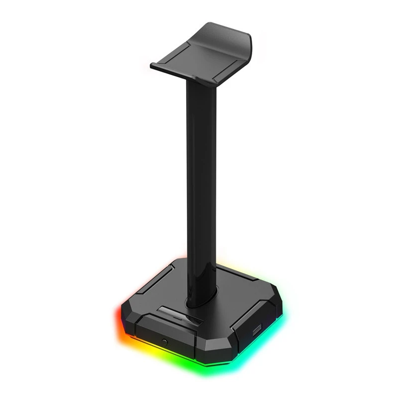 

Подставка для гарнитуры RGB с USB-портом, подставка для наушников AUX, держатель для геймеров, аксессуары для игрового ПК, стол