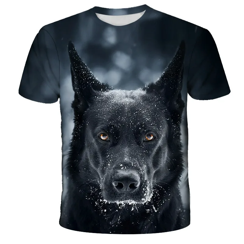 

2021 Summer Children's Anime Horns Unicorn 3D Printing Novelty Pattern Round Neck Quick-Drying Short-Sleeved T-Shirt