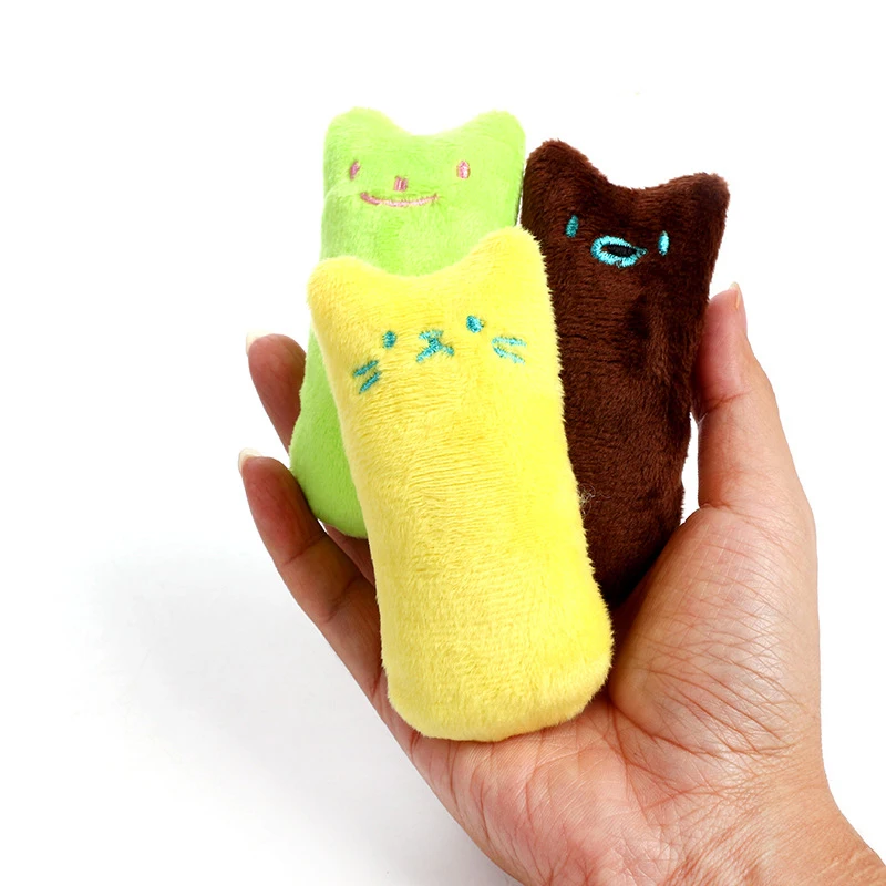 VZZ Teeth Grinding Catnip Toys Funny Interactive Plush Cat Toy Pet Kitten Chewing Vocal Claws Thumb Bite mint For Cats | Дом и сад
