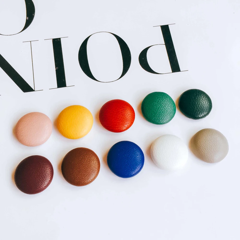 10 шт. кожаные зажимы для сережек пуговица Камея|Ювелирная фурнитура и компоненты|