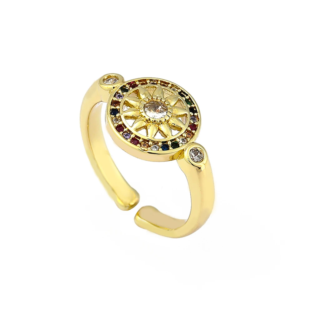 

2021 Vintage Roman style sunflower RING luxury top quality charms AAA Cubic Zircon in wedding&engagement cz daily wear jewelry