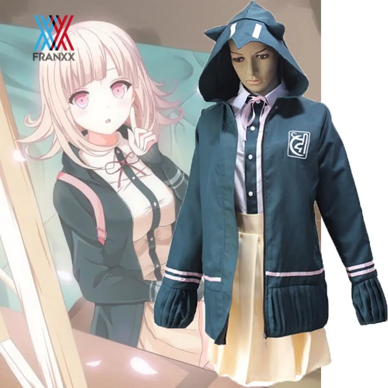 

Костюм Косплей из аниме Super DanganRonpa 2 Nanami ChiaKi костюмы Женская куртка юбка парики из синтетических волос для девочек комплект униформы Вечерни...