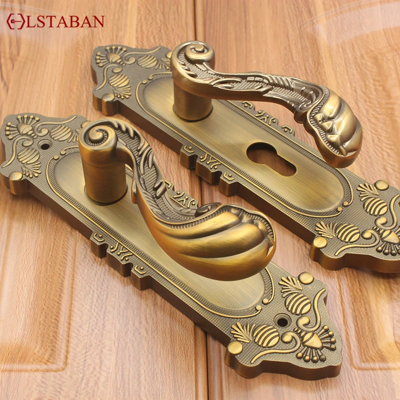 LSTABAN Золотой дверной замок из цинкового сплава в европейском стиле деревянный