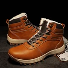 2019 г. Новые Нескользящие мужские Ботильоны из искусственной кожи мужские ботинки высокие супер теплые плюшевые зимние ботинки Уличная Повседневная мужская зимняя обувь