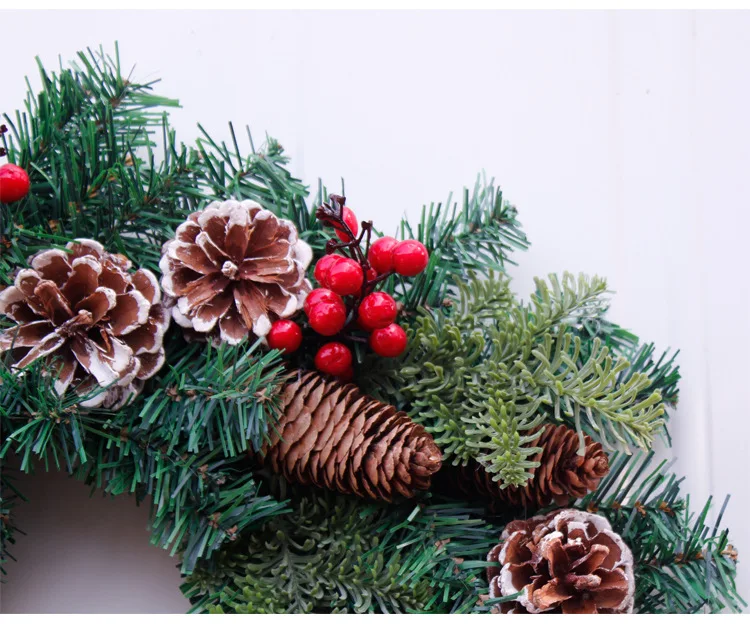 Hot Sale Christmas Wreath Artificial Plant Rattan Circle Wall Decoration Simulation Fake Flower Door Hanging Wreath For Home