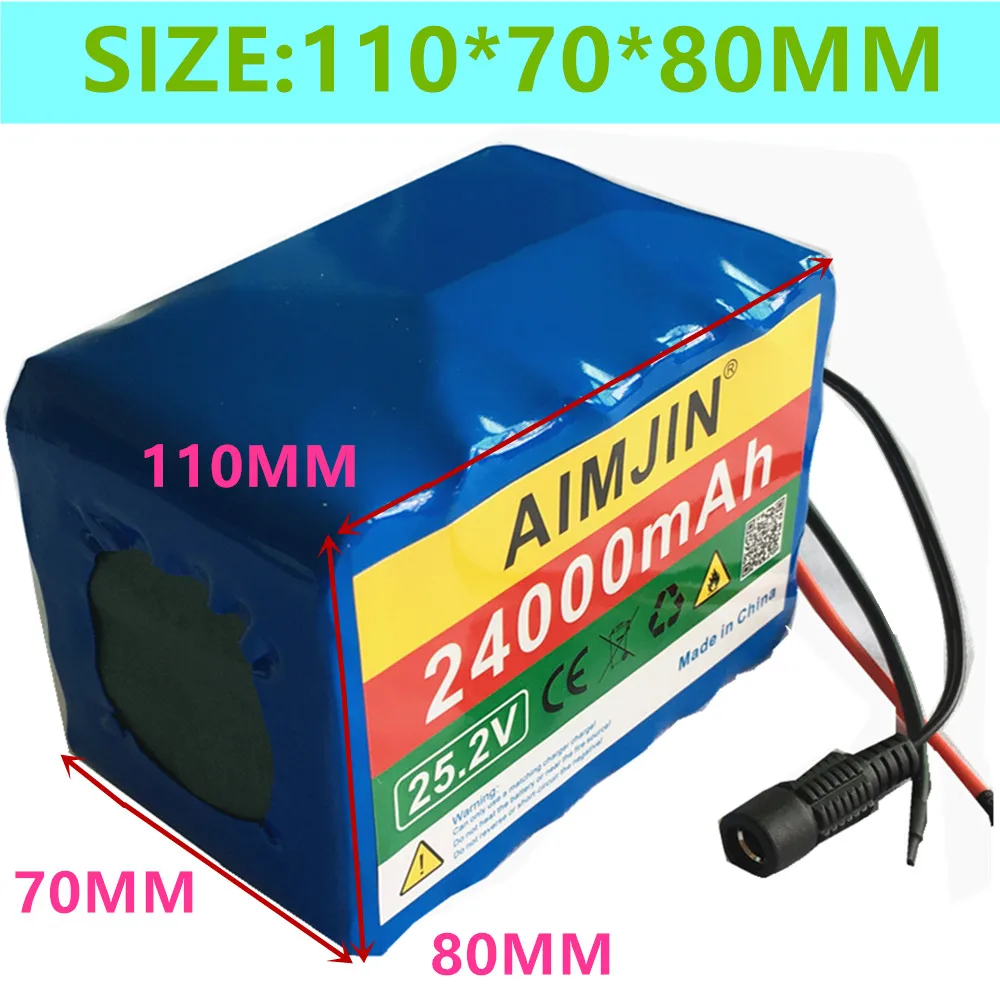 

New 6S4P 24V 24Ah 18650 Battery Lithium Battery 25.2v 24000mAh Electric Bicycle Moped /Electric/Li Ion Battery Pack+1Charger