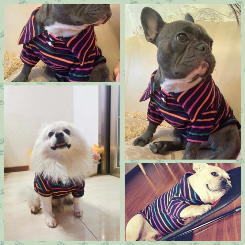 Цветная полосатая летняя одежда для собак S 2L домашних животных среднего размера
