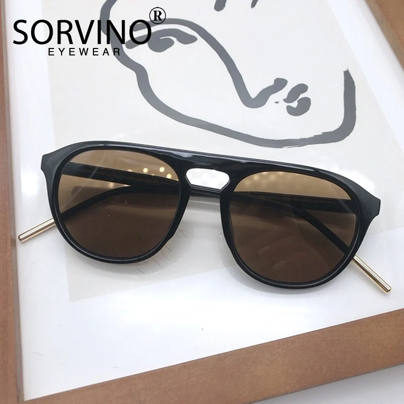 Мужские и женские солнцезащитные очки-авиаторы SORVINO Винтажные Солнцезащитные