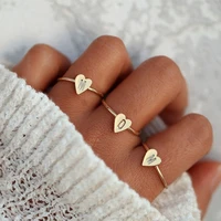 hot sell initials name heart slim carving a z 26 letter rings stainless steel average alphabet rings wholesale new 2021