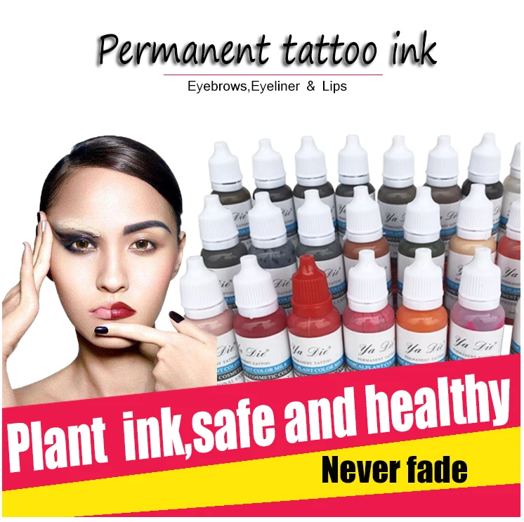 

22 colors 1 bottle / 15 ml permanent makeup pigment dye lip gloss permanent eyebrow eyeliner tattoo ink change lip color beauty
