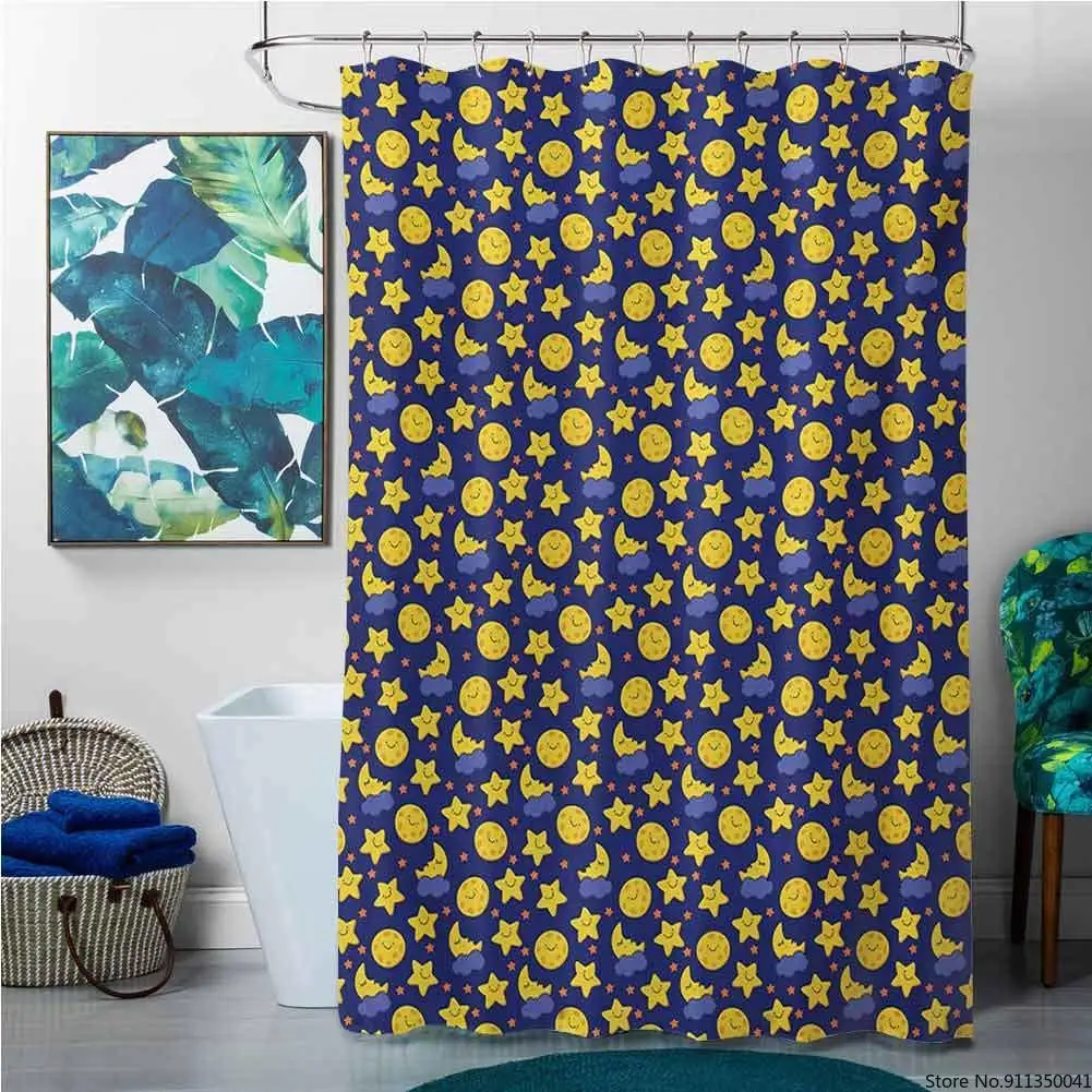Шторы для душа детей наборы ванной комнаты забавные ночные сказки Луны и звезды