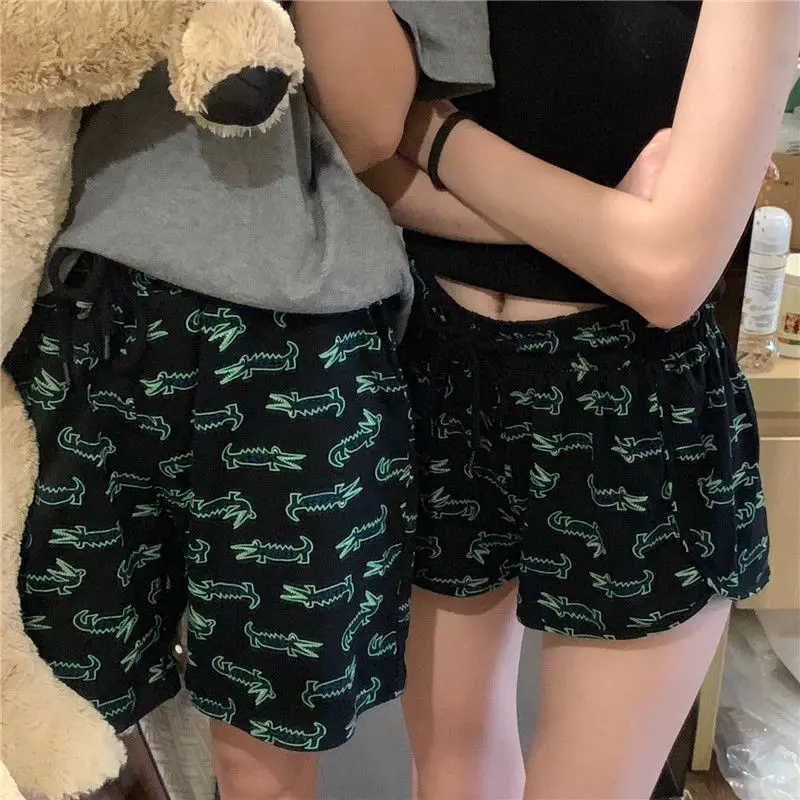 

Animal Print Casual Shorts Ladies Soft Comfortable Wear Women Summer Elastic Waist Loose Sports Shorts