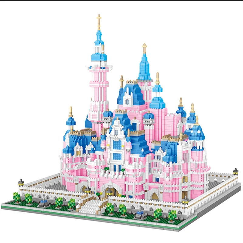 

6300pcs Princess Dream Girls Castle Building Blocks Bricks City Pink Castle 3D Model Mini Diamond Bricks Toys for Children Gifts