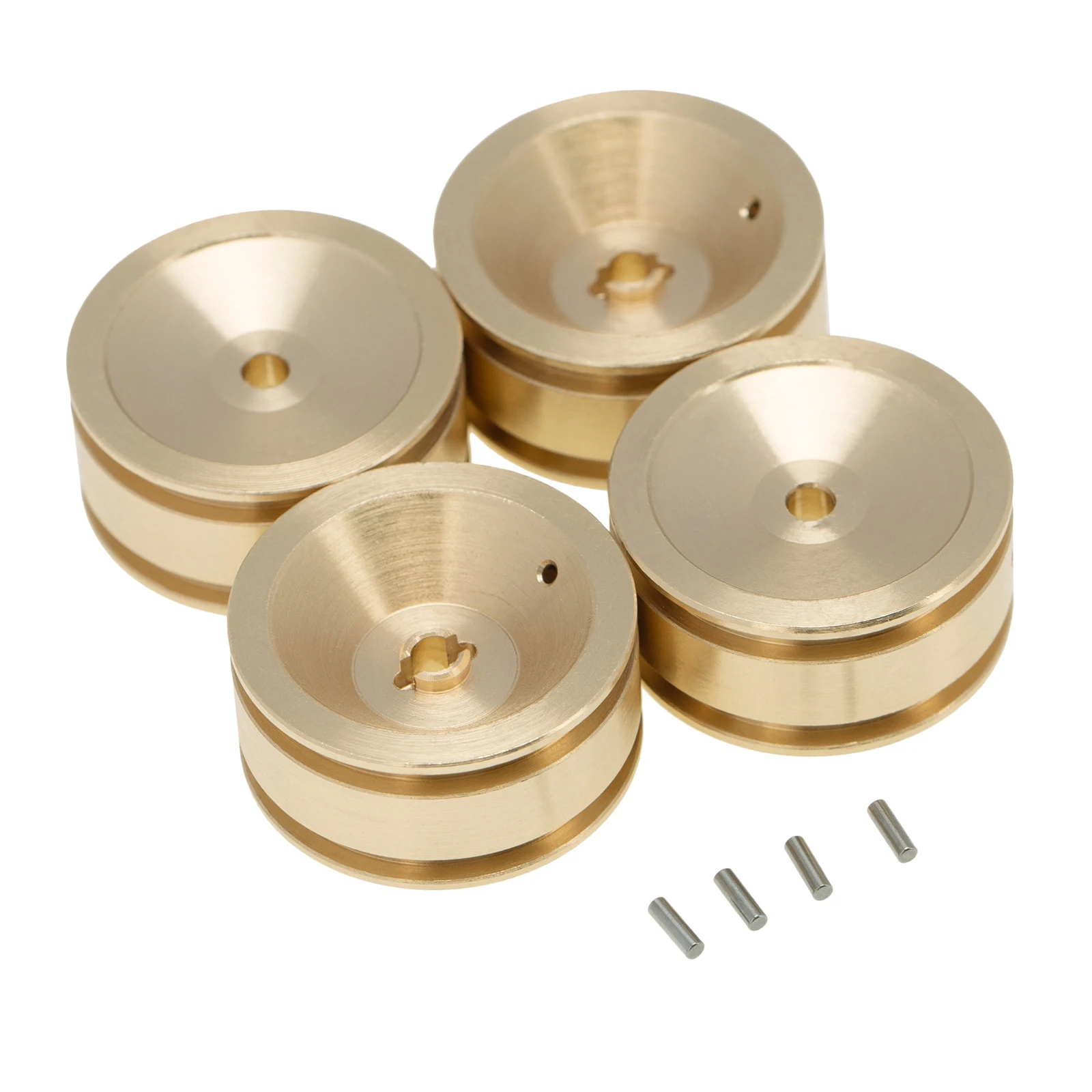 

4Pcs RC Brass Wheel Counterweight Balance Weight for Axial SCX24 AXI90081 Crawler Parts Accessories