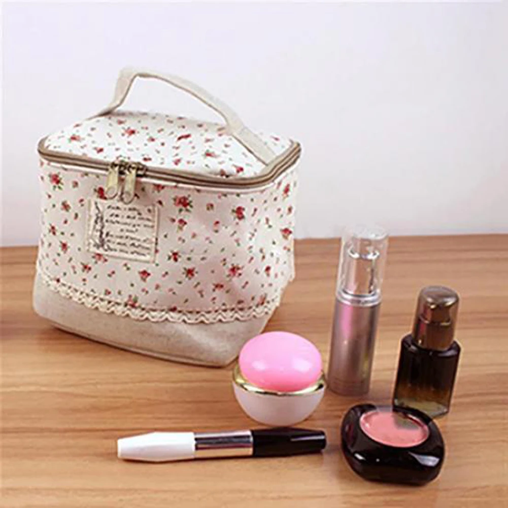 Многофункциональная косметическая сумка с цветочным принтом для макияжа