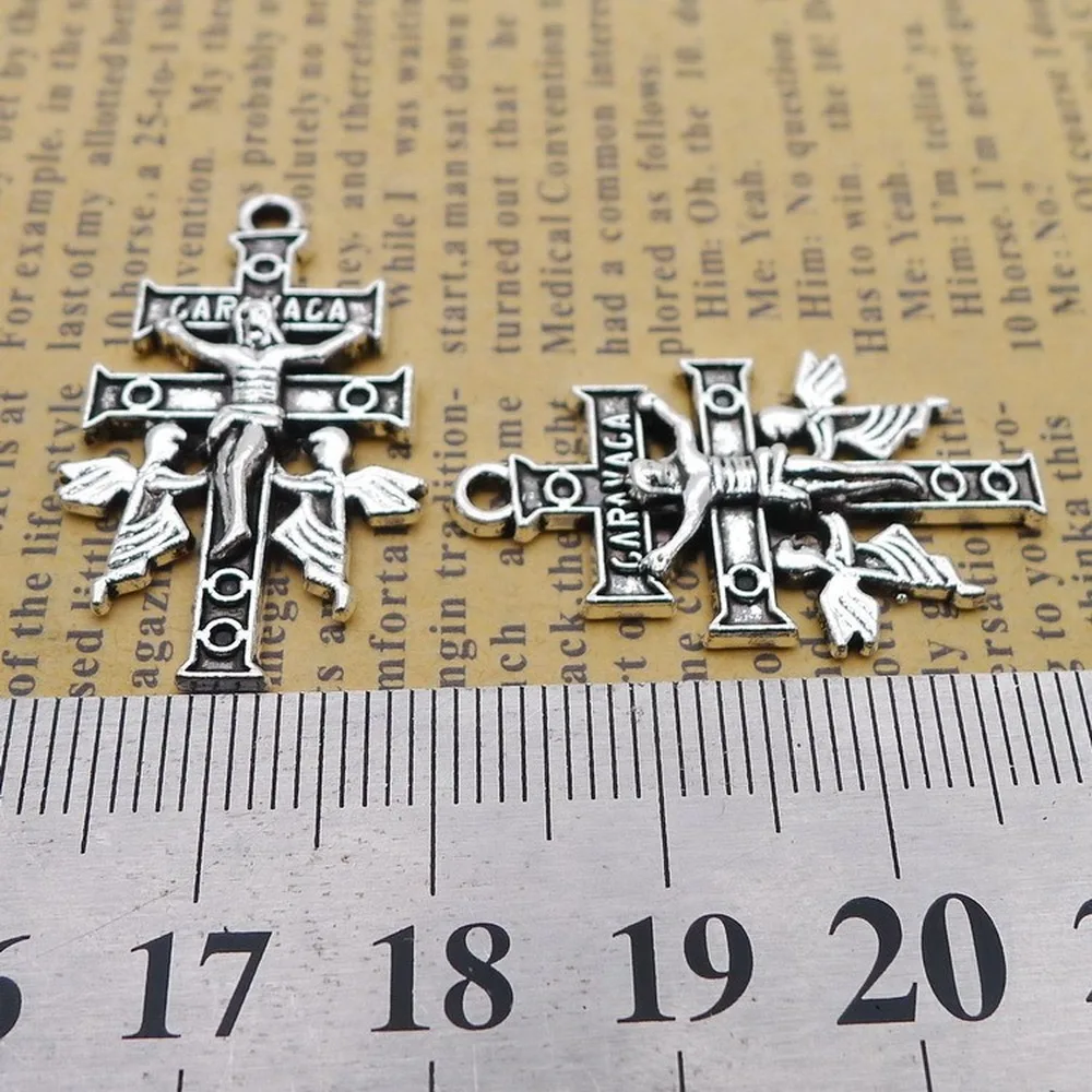 

100pcs Jesus Crosses Charms 18mm x 30mm DIY Jewelry Making Pendant antique silver color