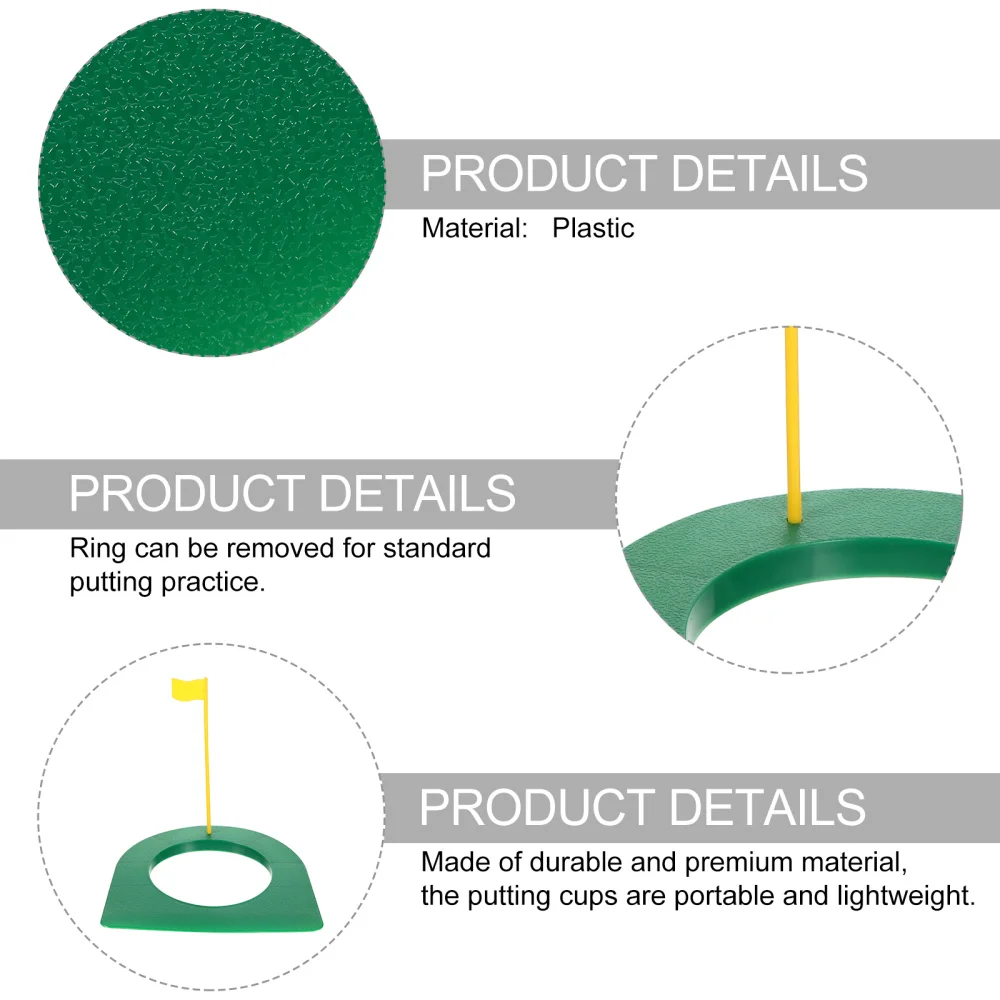 

2pcs Practice Putting Cup with Hole and Flag Practice Training Aids
