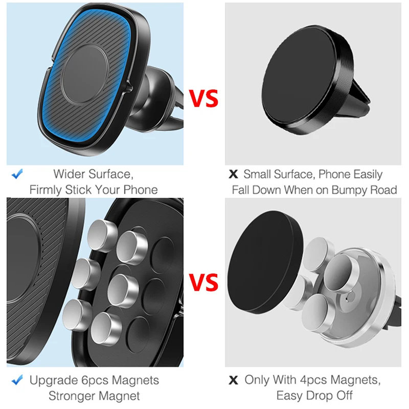 Car Air Vents Mount Magnetic Phone Holder Rotatable Paste Stand Bracket For iPhone 13 12 11 Pro Samsung S21 Oneplus 9Pro Bracket