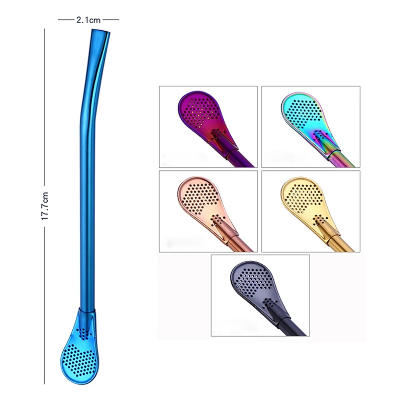 

Drinking Straw Stainless Steel Mate Straw Gourd Filter Spoons Reusable Metal Straw Metal Pro Tea Tools Bar Accessories