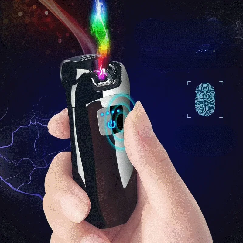 

New Creative Personality Lighter Metal Double Arc Windproof Men's USB Cigarette