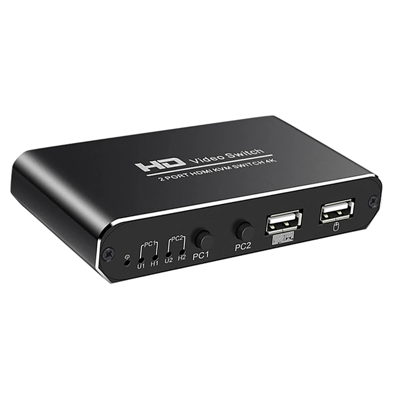 

KVM HDMI Switch 4Kx2K@30Hz 2Port Ultra HD Switcher for Computer Monitor Keyboard Mouse Display